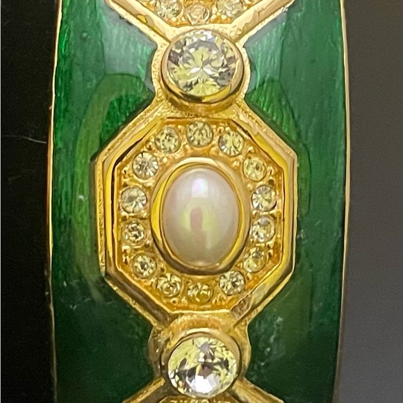 Christian Dior Yellow Gold Plated Bangle Bracelet Vintage - Picture 2 of 7